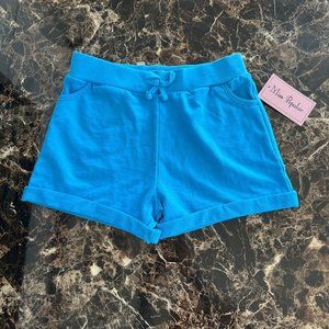 Miss Popular Girls Youth Blue Shorts Folded Hem Two Side Pockets Size 7/8
